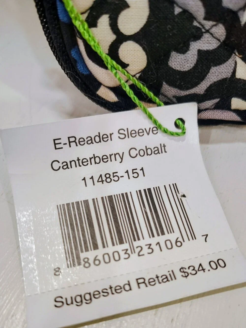 NWT Vera Bradley Tablet Kindle Padded Sleeve, Canterbweey Cobalt, Retired
